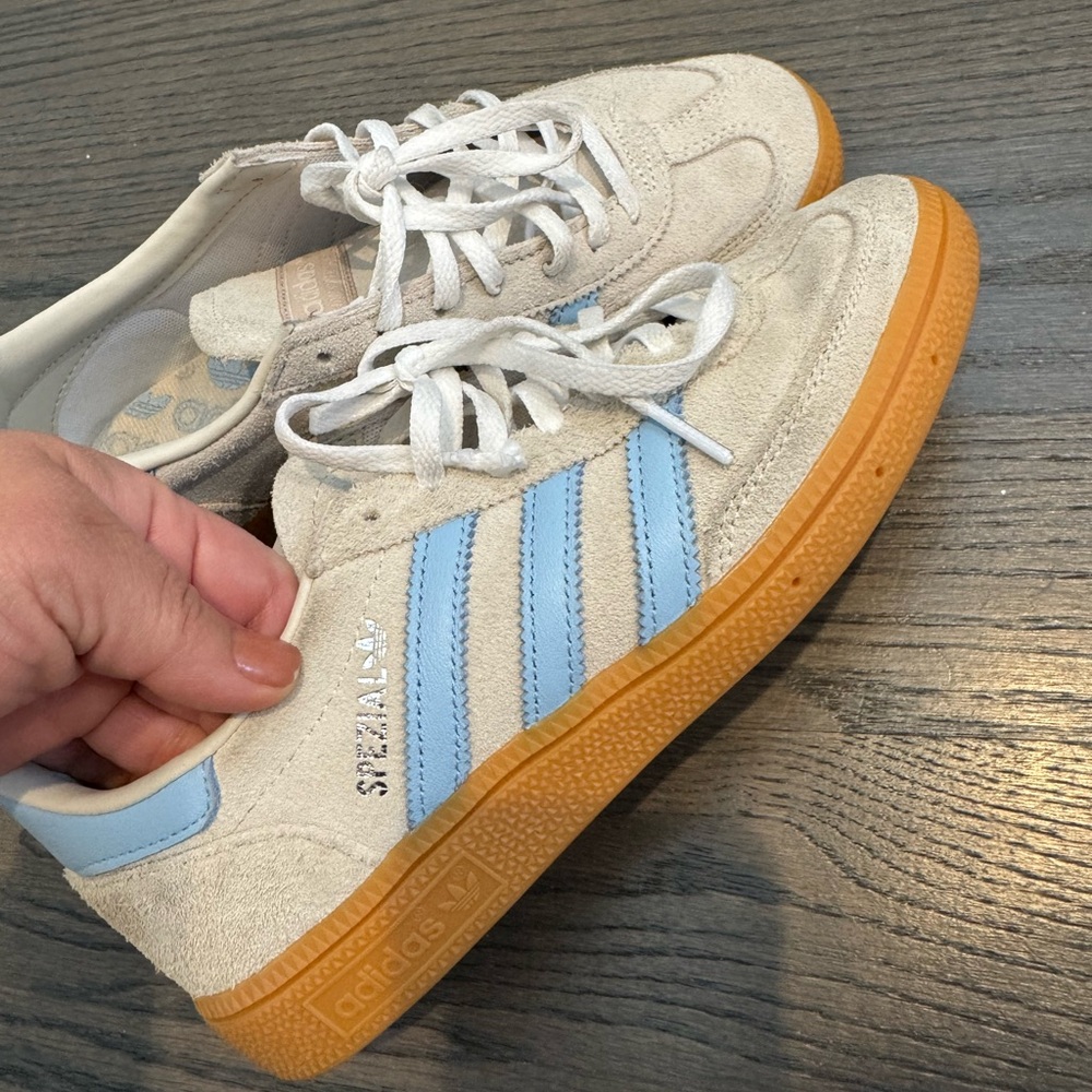Adidas Handball Spezial Sneaker Cream and Light Blue